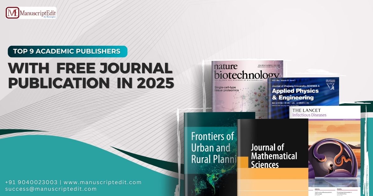 Top 9 Academic Publishers with Free Journal Publication in 2025